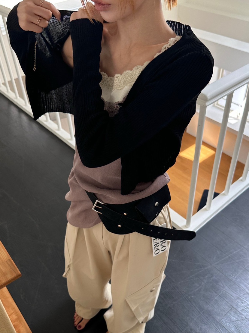 ZEROZERO韓國直郵女士新品熱賣人氣休閑真品針織衫短款針織ZEROZERO針織衫