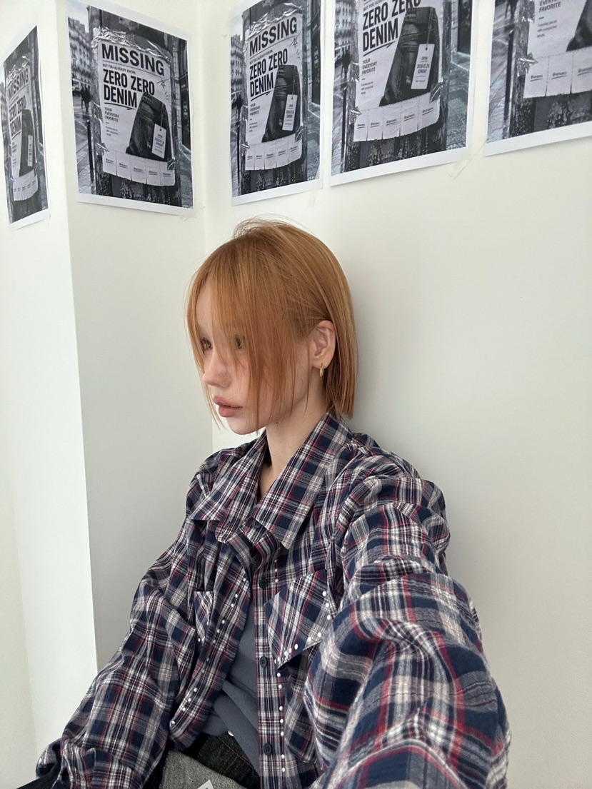 ZEROZERO東大門代購女裝新款真品休閑推薦襯衫蕾絲衫格子ZEROZERO襯衫/蕾絲衫