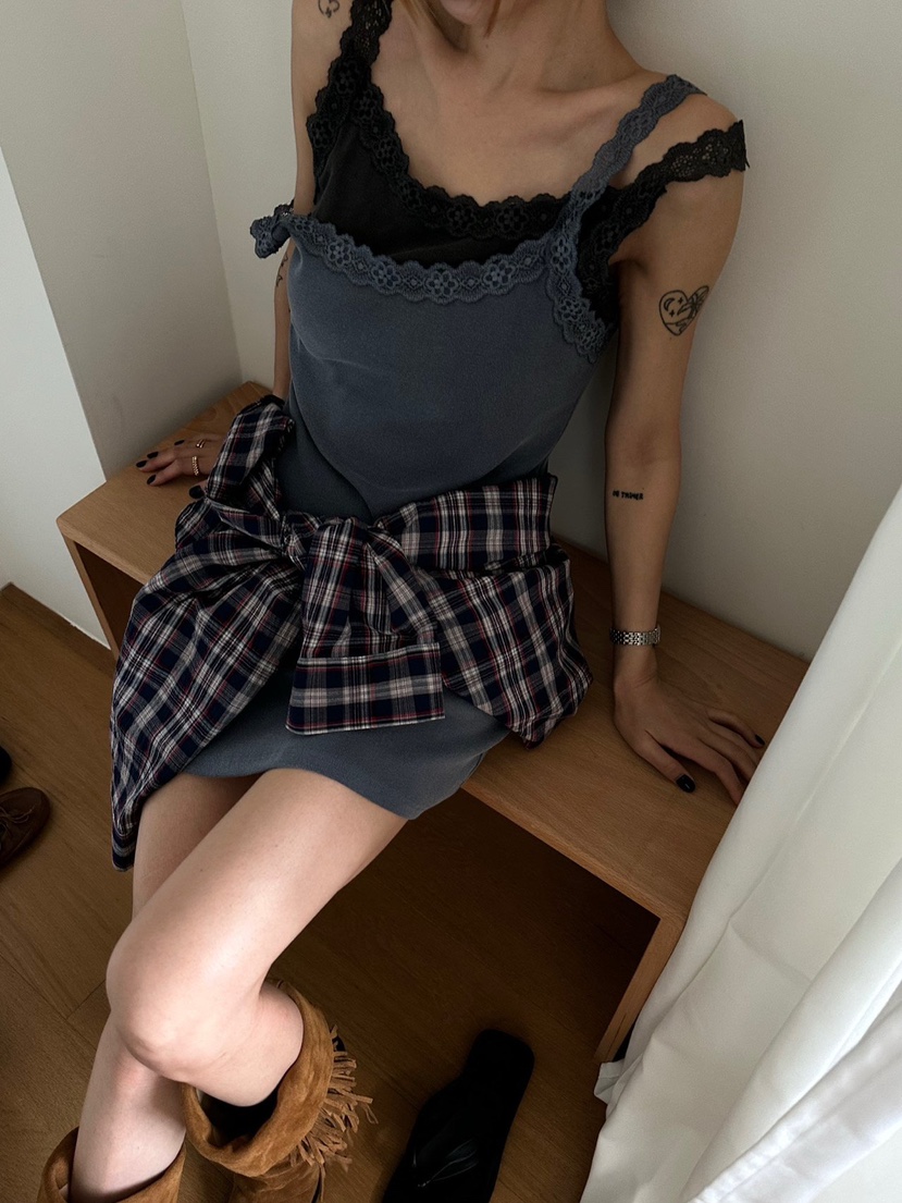ZEROZERO東大門代購女裝新款真品休閑推薦襯衫蕾絲衫格子ZEROZERO襯衫/蕾絲衫