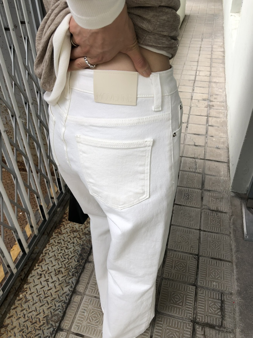 MOVENNE韓國直郵女士新品休閑推薦真品時尚人氣牛仔褲直筒MOVENNE牛仔褲