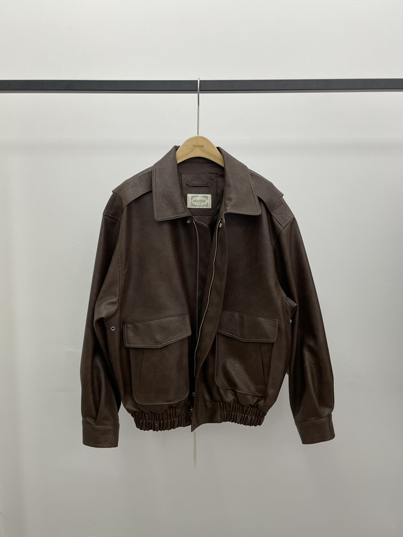 MOVENNE東大門實拍女裝新品真品推薦時尚休閑人氣皮衣皮革MOVENNE皮衣