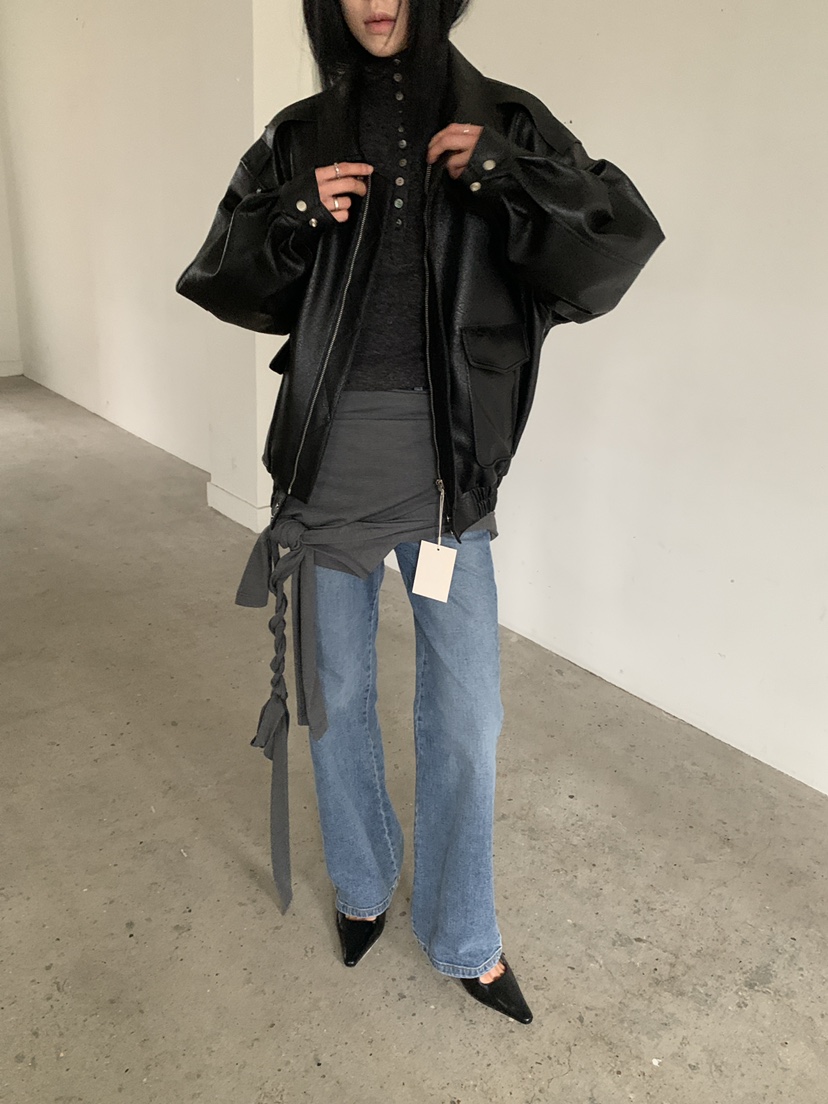 MOVENNE東大門實拍女裝新品真品推薦時尚休閑人氣皮衣皮革MOVENNE皮衣