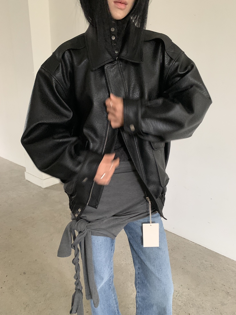 MOVENNE東大門實拍女裝新品真品推薦時尚休閑人氣皮衣皮革MOVENNE皮衣