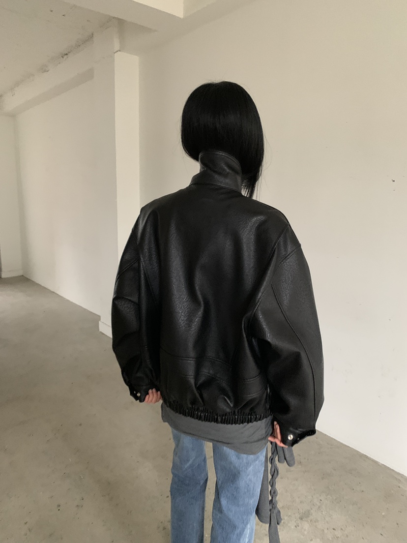 MOVENNE東大門實拍女裝新品真品推薦時尚休閑人氣皮衣皮革MOVENNE皮衣