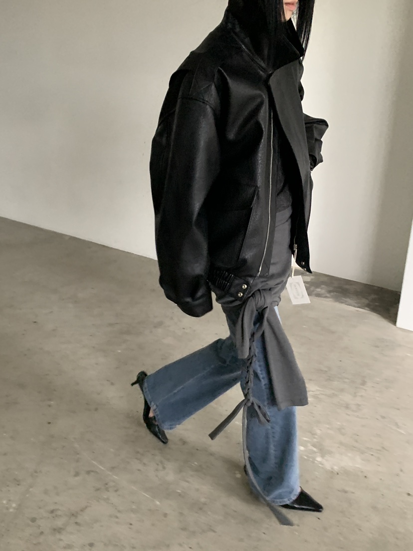 MOVENNE東大門實拍女裝新品真品推薦時尚休閑人氣皮衣皮革MOVENNE皮衣