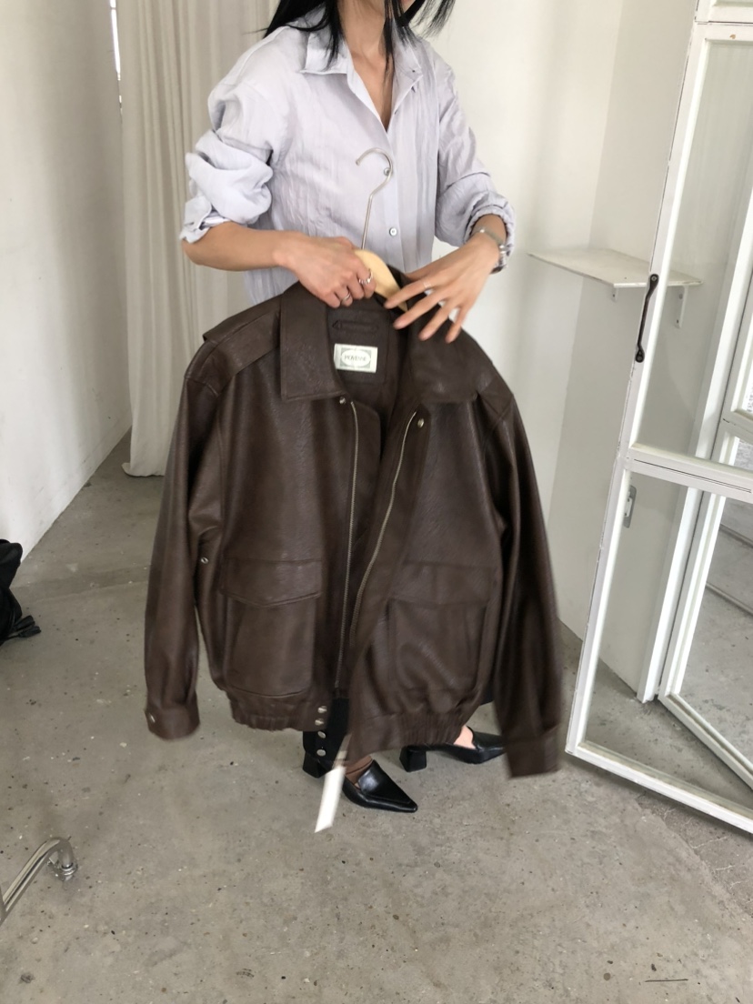 MOVENNE東大門實拍女裝新品真品推薦時尚休閑人氣皮衣皮革MOVENNE皮衣