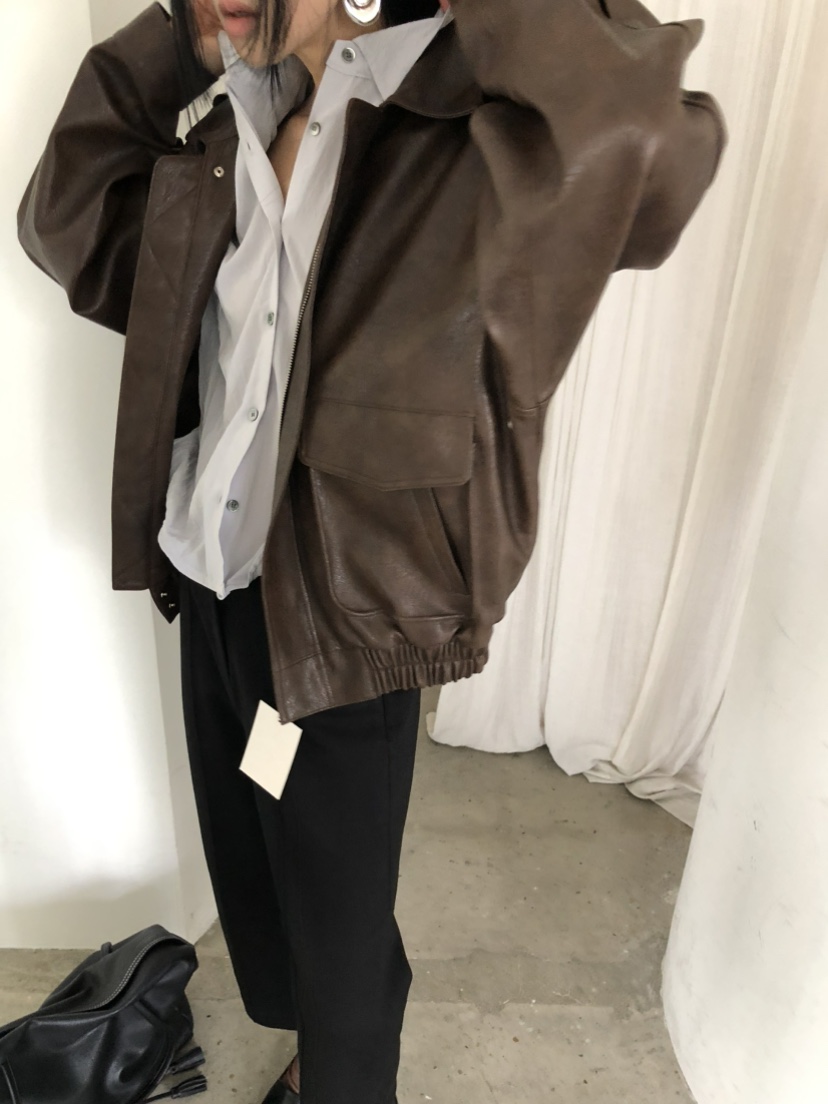 MOVENNE東大門實拍女裝新品真品推薦時尚休閑人氣皮衣皮革MOVENNE皮衣