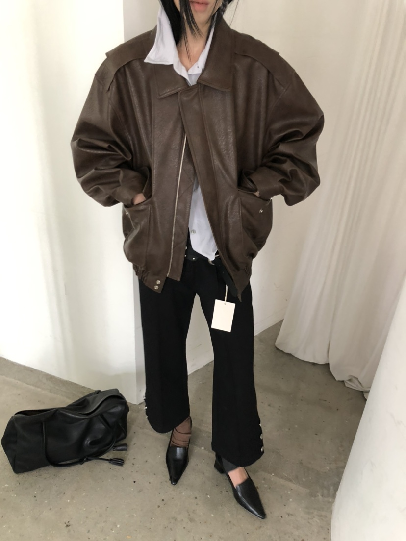MOVENNE東大門實拍女裝新品真品推薦時尚休閑人氣皮衣皮革MOVENNE皮衣
