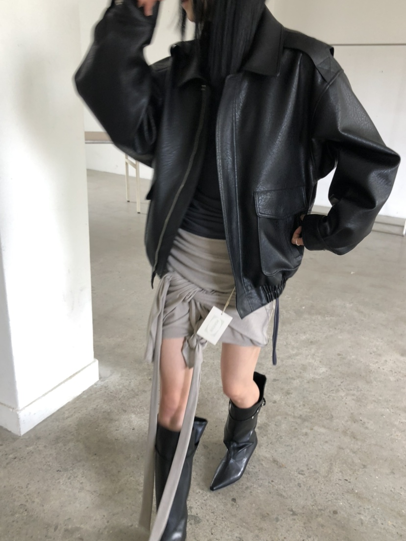 MOVENNE東大門實拍女裝新品真品推薦時尚休閑人氣皮衣皮革MOVENNE皮衣