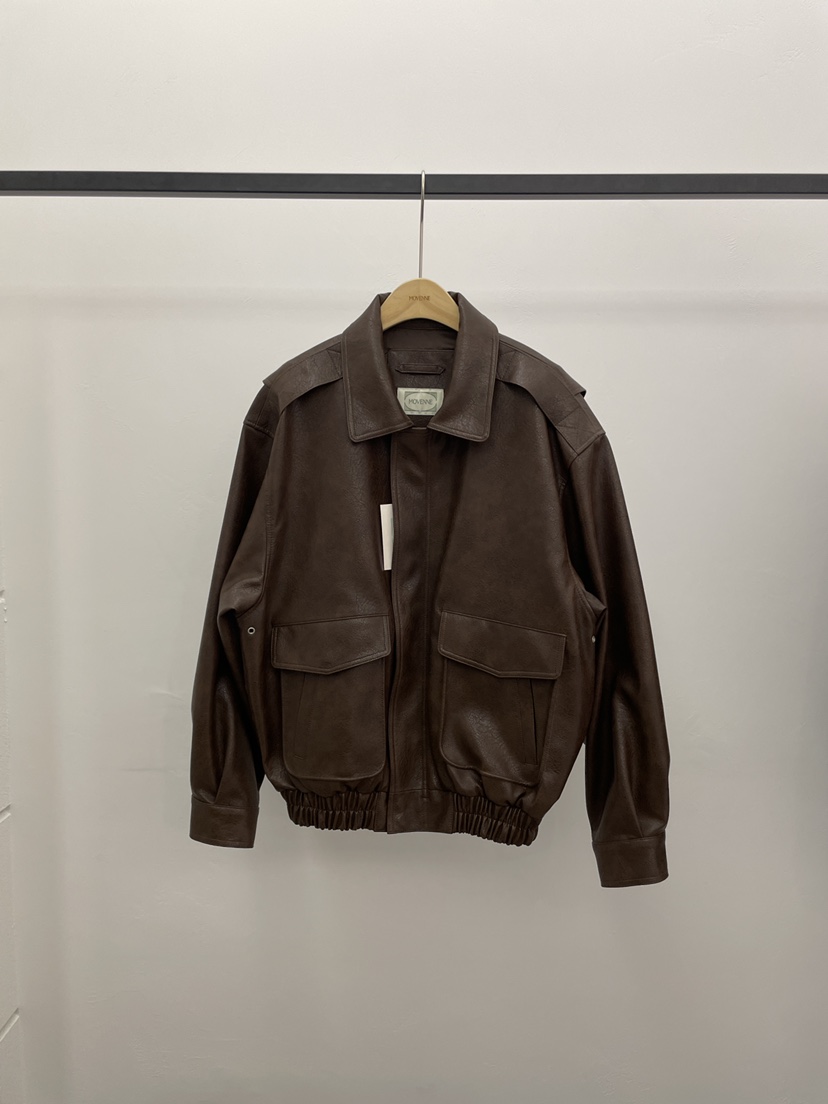 MOVENNE東大門實拍女裝新品真品推薦時尚休閑人氣皮衣皮革MOVENNE皮衣圖色2