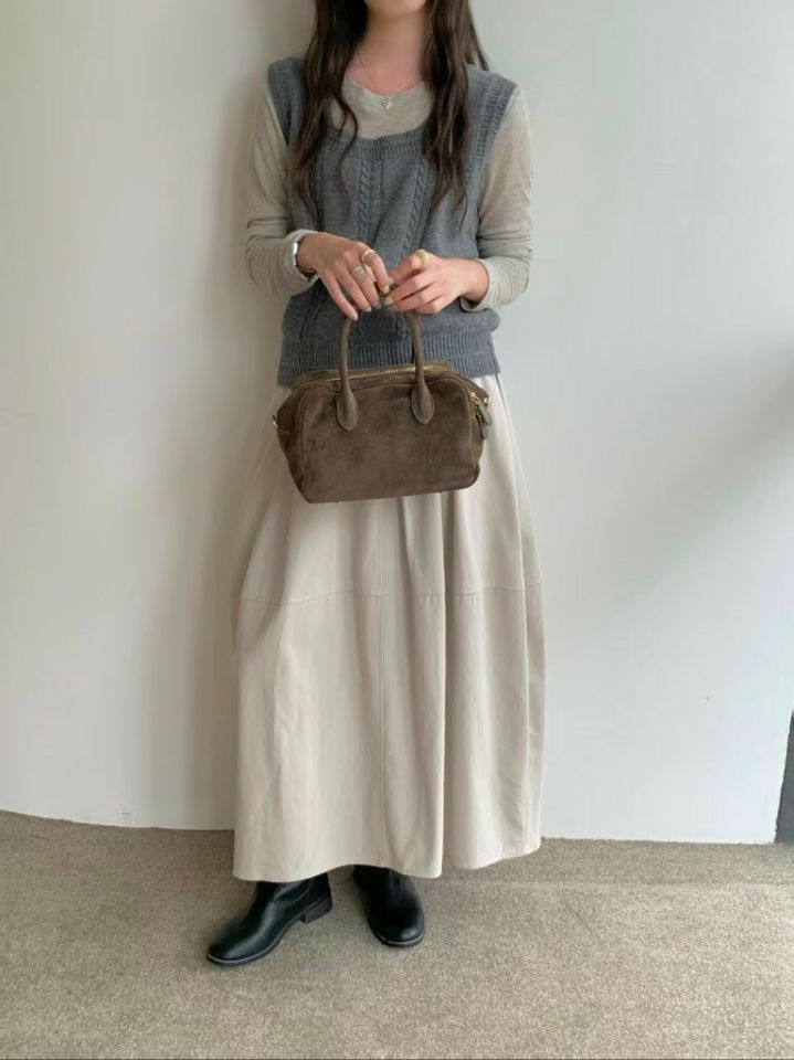 TROUVAILLE韓國直郵女裝新款26夏季手拿包腋下包絨面革牛皮TROUVAILLE手拿包/腋下包
