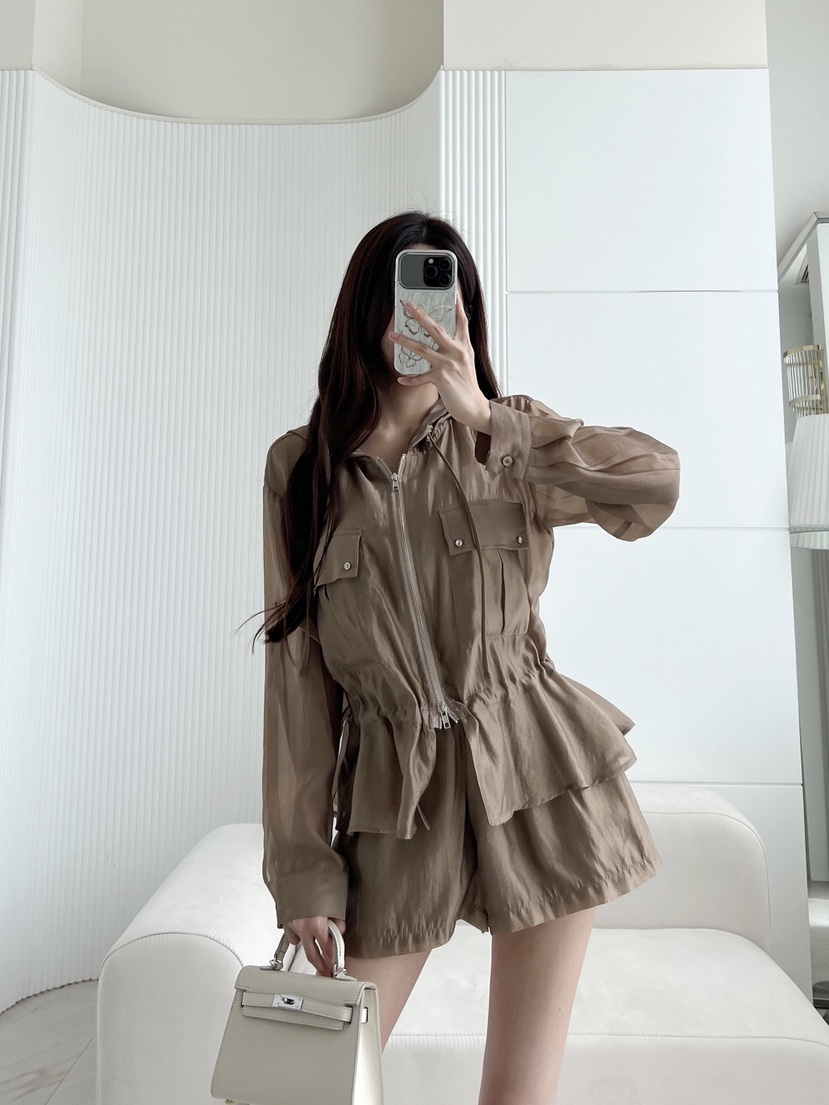 CLOTH韓國直郵女士新品26夏季時尚休閑熱賣人氣夾克羅紋連帽CLOTH夾克圖色1