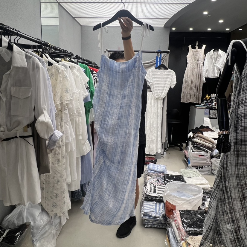 TANIA韓國代購女裝新品休閑推薦真品時尚熱賣26夏季連衣裙格子TANIA連衣裙