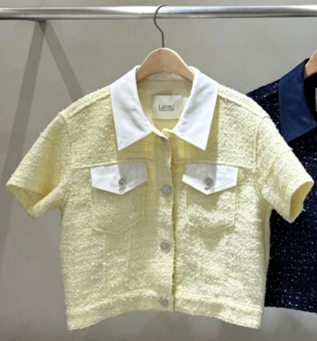 LAVIEU韓國代購女士新品真品休閑時尚熱賣職業夾克粗花呢LAVIEU夾克圖色1