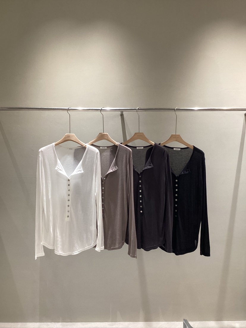NEAR LEAP-P韓國代購女裝新款職業推薦長袖T恤羊毛紐扣NEAR LEAP/The N:L長袖T恤