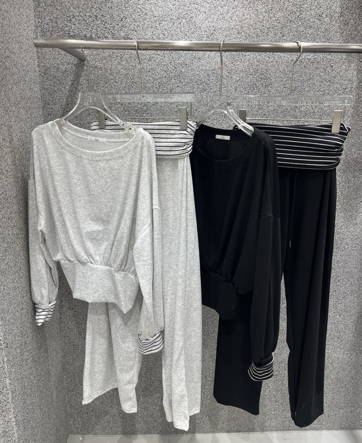 UNA/THE MAY東大門代購女士新品推薦熱賣人氣套裝套裝條紋THEMAY/UNA套裝圖色2左二色