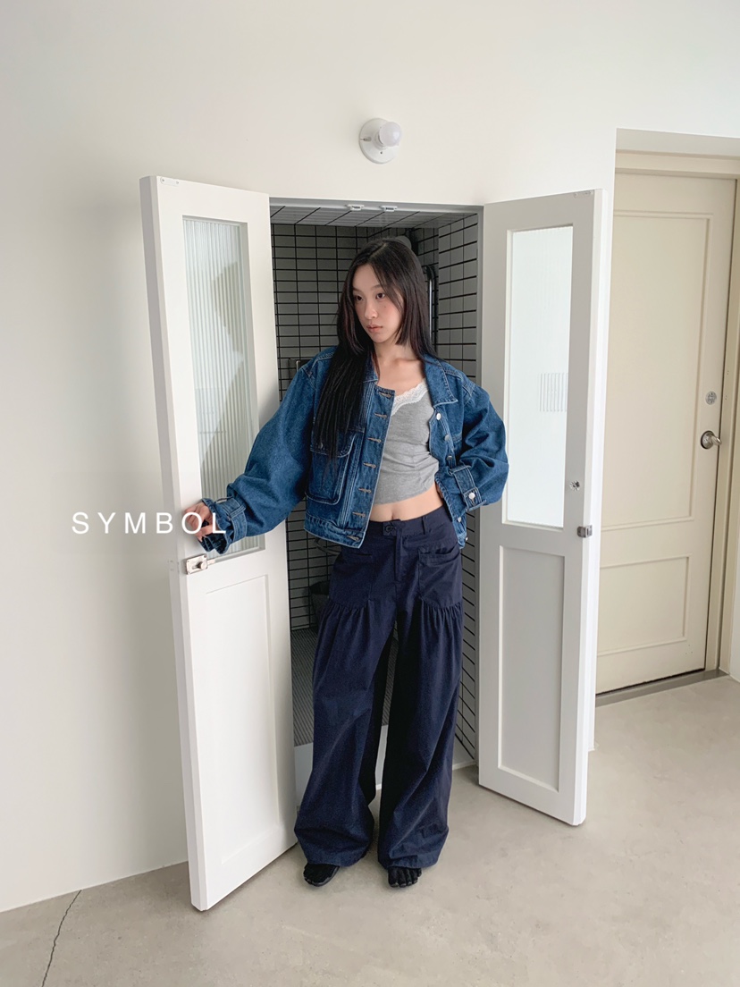 SYMBOL韓國直郵女裝新品時尚推薦休閑真品26春夏夾克口袋SYMBOL夾克