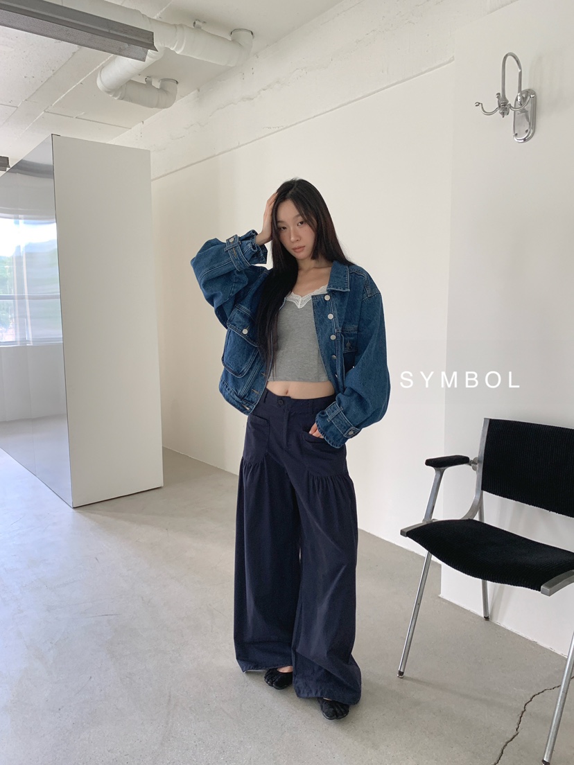 SYMBOL韓國直郵女裝新品時尚推薦休閑真品26春夏夾克口袋SYMBOL夾克