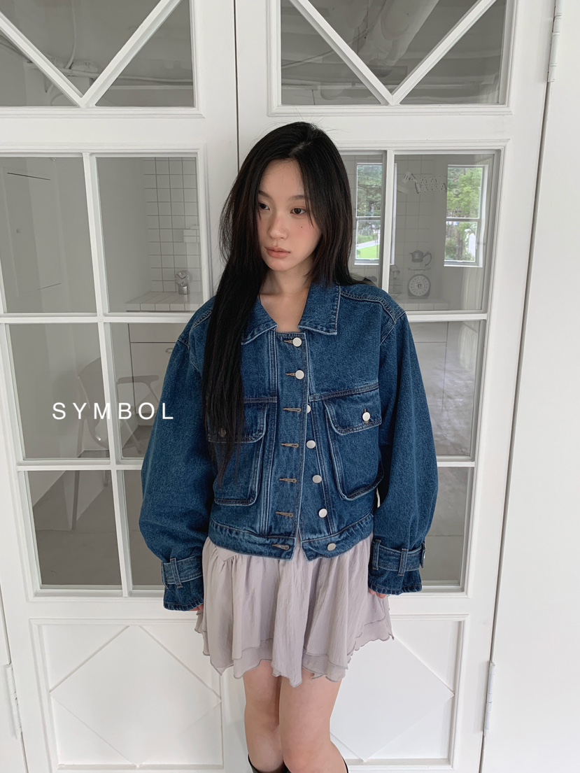 SYMBOL韓國直郵女裝新品時尚推薦休閑真品26春夏夾克口袋SYMBOL夾克
