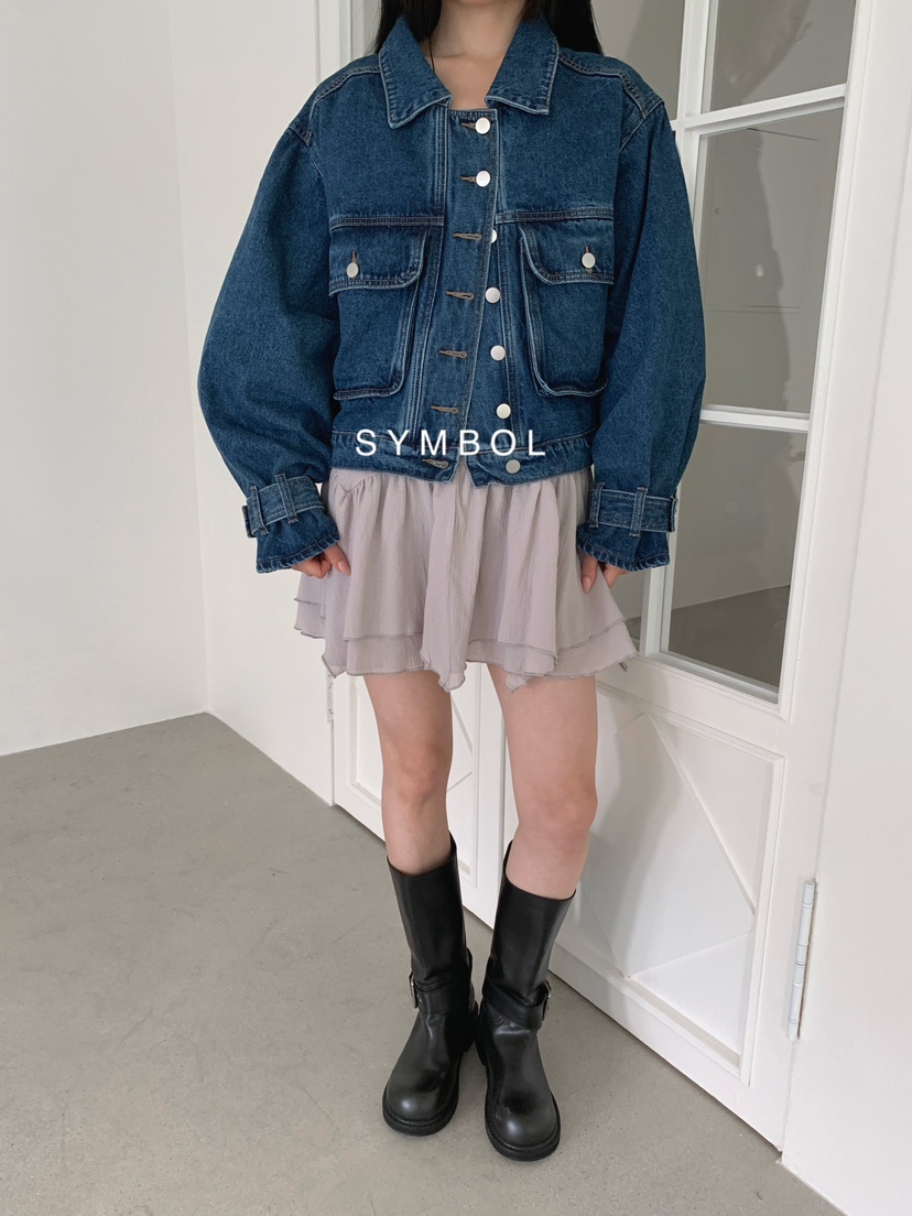 SYMBOL韓國直郵女裝新品時尚推薦休閑真品26春夏夾克口袋SYMBOL夾克
