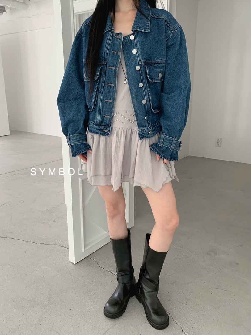 SYMBOL韓國直郵女裝新品時尚推薦休閑真品26春夏夾克口袋SYMBOL夾克