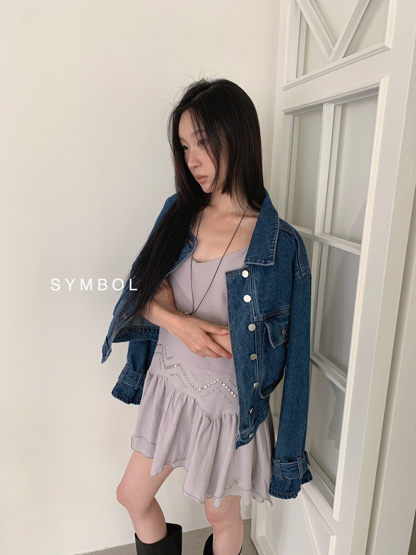 SYMBOL韓國直郵女裝新品時尚推薦休閑真品26春夏夾克口袋SYMBOL夾克