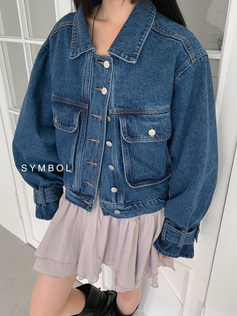 SYMBOL韓國直郵女裝新品時尚推薦休閑真品26春夏夾克口袋SYMBOL夾克