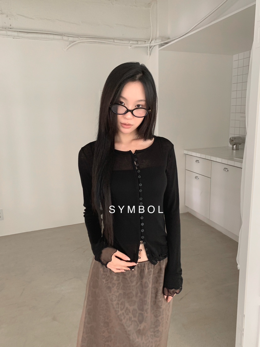 SYMBOL東大門直郵女裝新品職業推薦熱賣長袖T恤不含內搭網狀SYMBOL長袖T恤