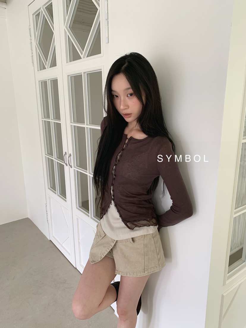 SYMBOL東大門直郵女裝新品職業推薦熱賣長袖T恤不含內搭網狀SYMBOL長袖T恤