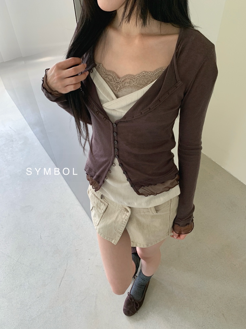 SYMBOL東大門直郵女裝新品職業推薦熱賣長袖T恤不含內搭網狀SYMBOL長袖T恤