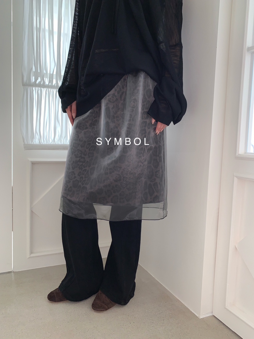 SYMBOL韓國代購女裝新品推薦休閑人氣熱賣半身裙中短裙豹紋SYMBOL半身裙/中短裙