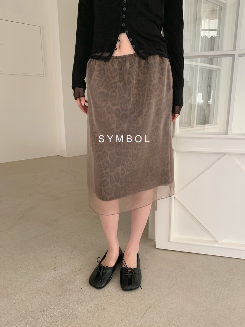 SYMBOL韓國代購女裝新品推薦休閑人氣熱賣半身裙中短裙豹紋SYMBOL半身裙/中短裙圖色1