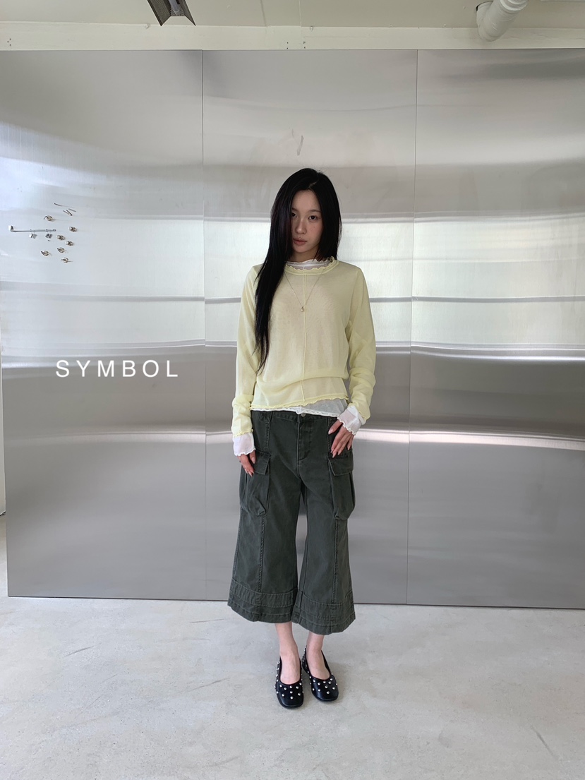 SYMBOL東大門代購女士新品休閑推薦熱賣26春夏針織衫透明SYMBOL針織衫