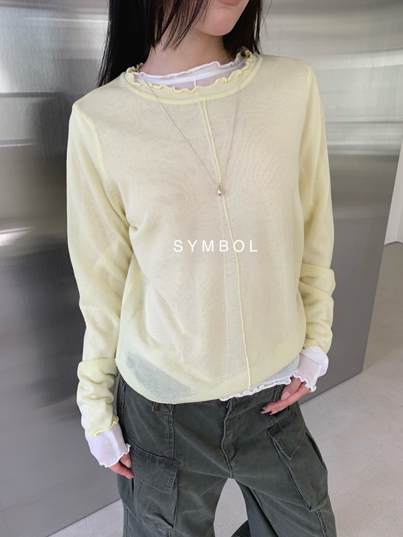 SYMBOL東大門代購女士新品休閑推薦熱賣26春夏針織衫透明SYMBOL針織衫
