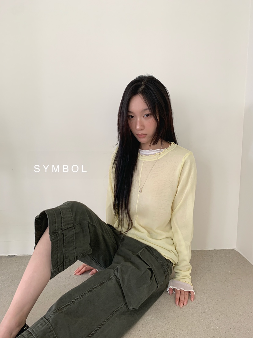 SYMBOL東大門代購女士新品休閑推薦熱賣26春夏針織衫透明SYMBOL針織衫