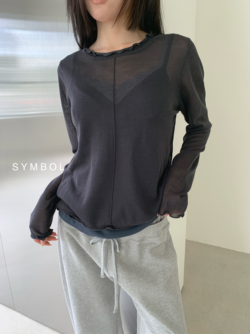 SYMBOL東大門代購女士新品休閑推薦熱賣26春夏針織衫透明SYMBOL針織衫圖色4