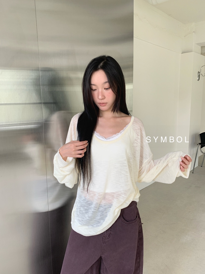 SYMBOL東大門實拍女裝新品推薦真品職業熱賣針織衫不含內搭SYMBOL針織衫