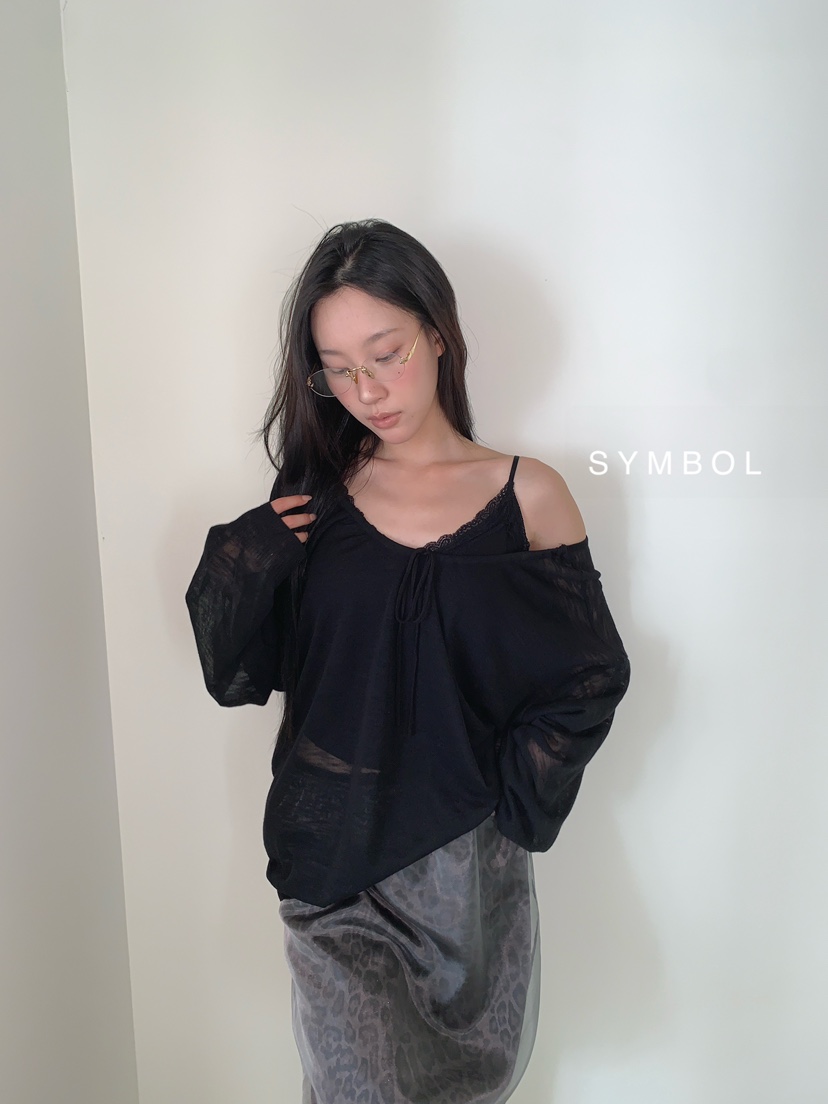 SYMBOL東大門實拍女裝新品推薦真品職業熱賣針織衫不含內搭SYMBOL針織衫