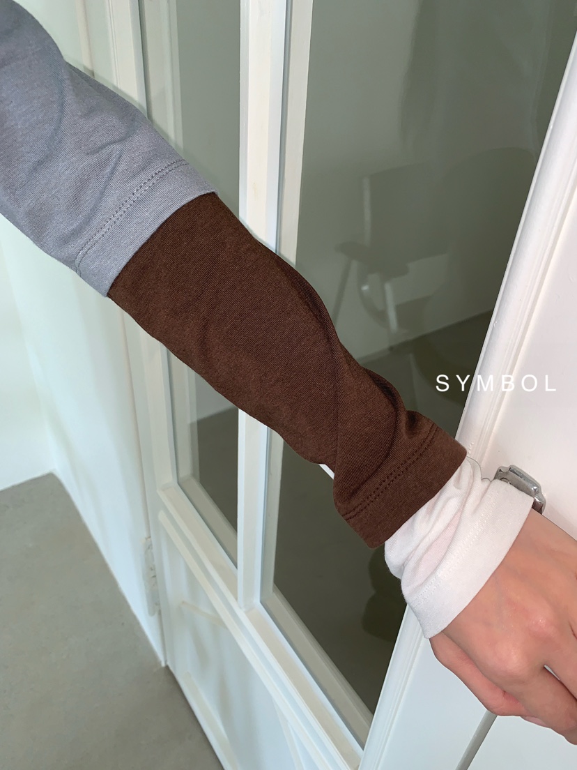 SYMBOL韓國代購女士新品熱賣職業休閑推薦長袖T恤疊穿長款SYMBOL長袖T恤