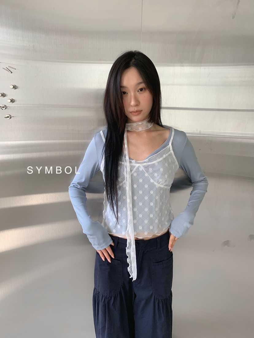 SYMBOL東大門直郵女士新款時尚真品推薦套裝含脖帶圍巾圓點SYMBOL套裝