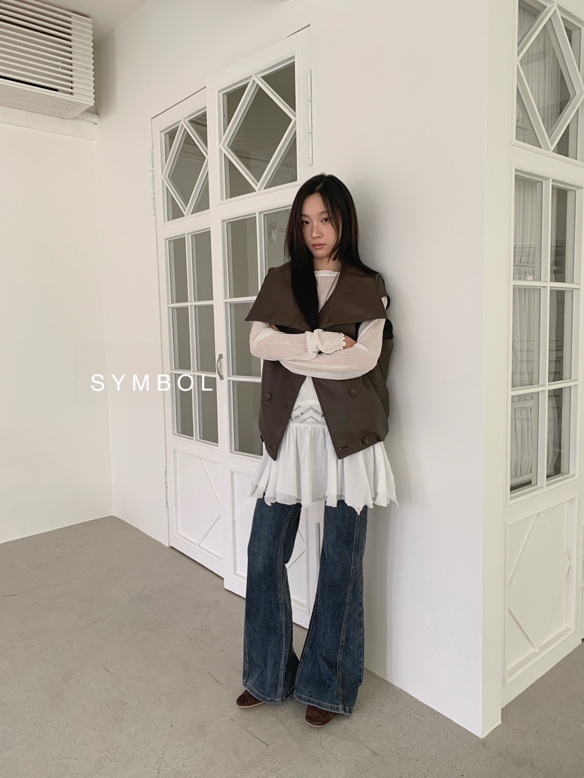 SYMBOL東大門實拍女士新品26春夏人氣休閑時尚馬甲不含內搭SYMBOL馬甲