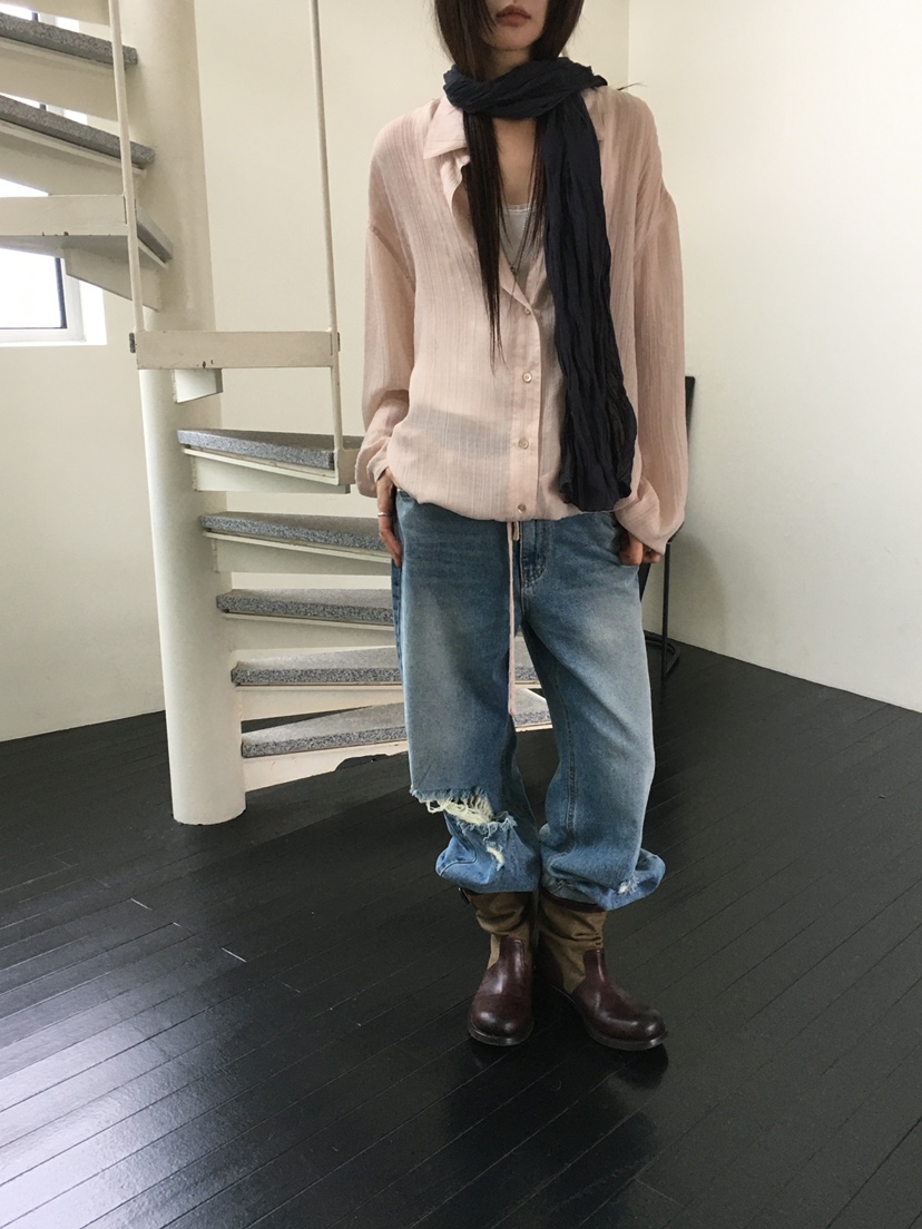 MINIMUZE韓國直郵女士新款推薦襯衫蕾絲衫不含配飾不含內搭MINIMUZE襯衫/蕾絲衫