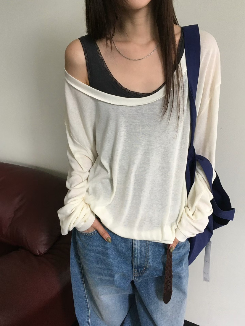 MINIMUZE東大門直郵女士新款真品休閑推薦長袖T恤不含內搭MINIMUZE長袖T恤圖色2