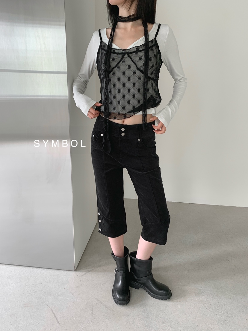 SYMBOL東大門直郵女士新款休閑熱賣職業短褲七分褲燈芯絨SYMBOL短褲