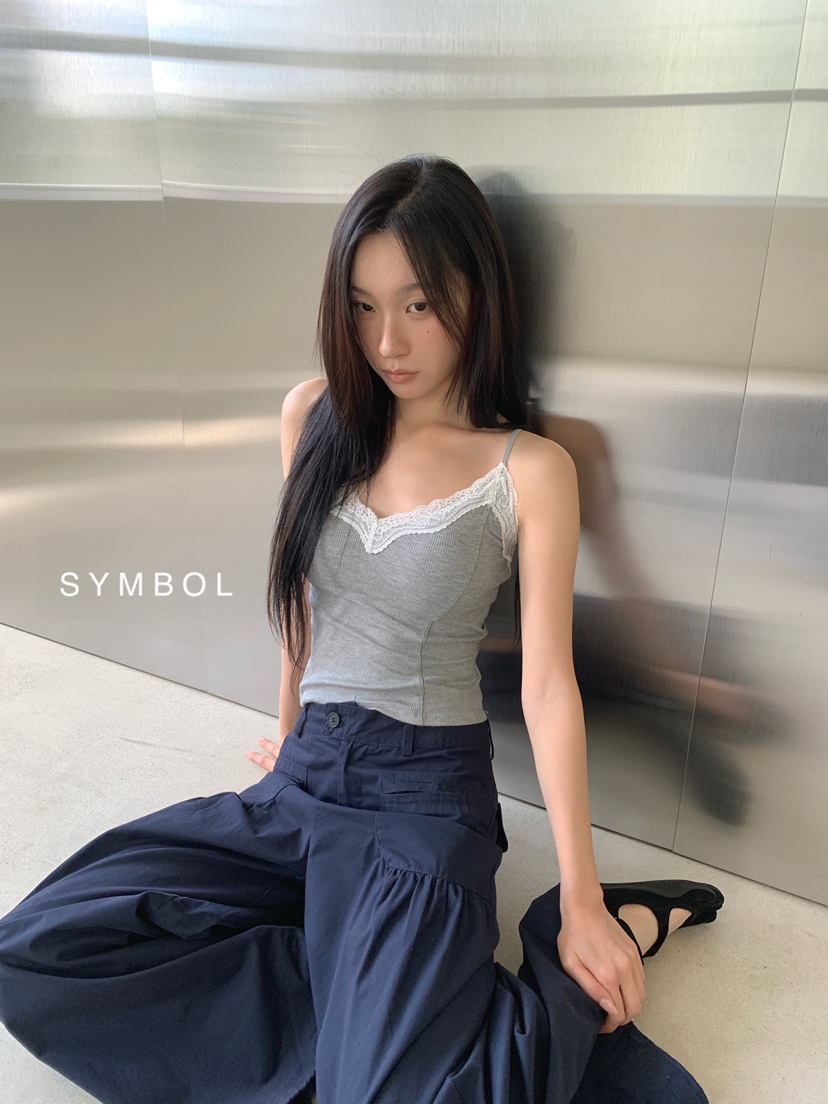 SYMBOL韓國代購女裝新品休閑人氣推薦職業26春夏吊帶背心蕾絲SYMBOL吊帶/背心