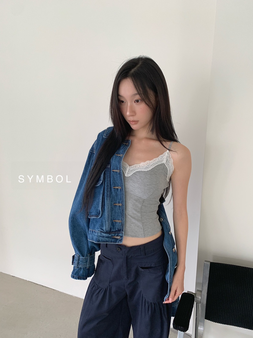 SYMBOL韓國代購女裝新品休閑人氣推薦職業26春夏吊帶背心蕾絲SYMBOL吊帶/背心