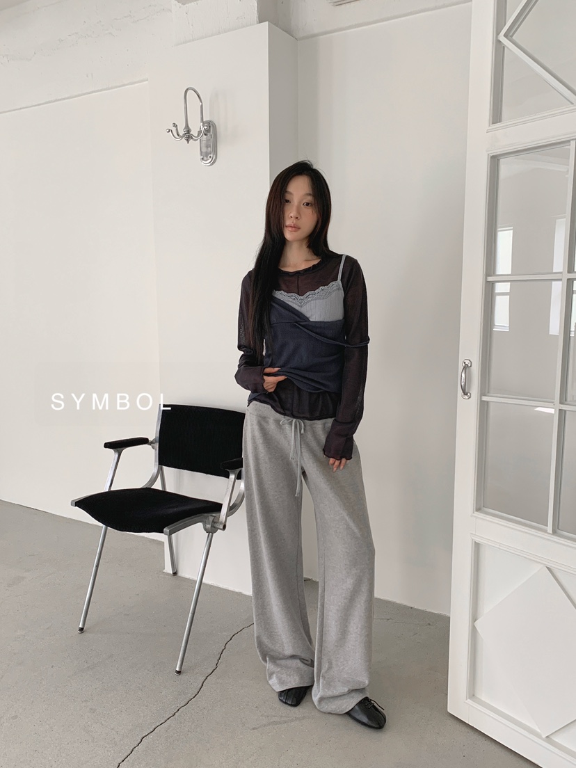 SYMBOL東大門代購女裝新品真品休閑時尚吊帶背心蕾絲雙層SYMBOL吊帶/背心