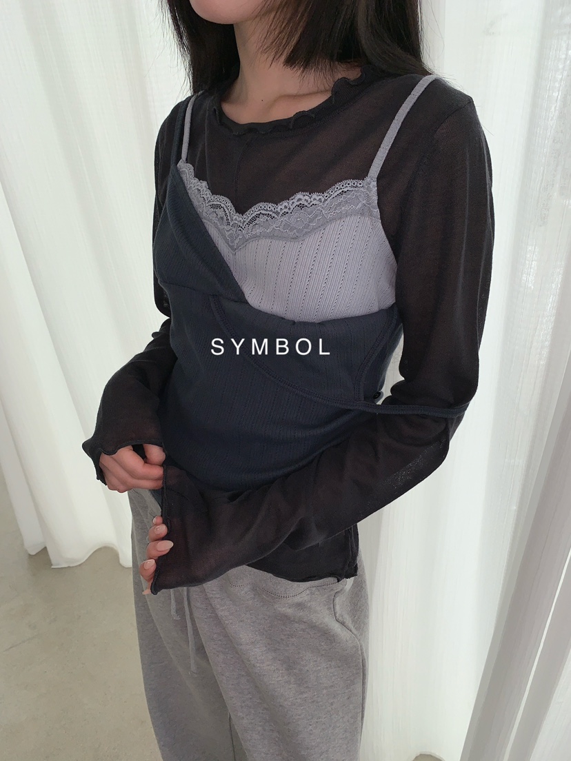 SYMBOL東大門代購女裝新品真品休閑時尚吊帶背心蕾絲雙層SYMBOL吊帶/背心