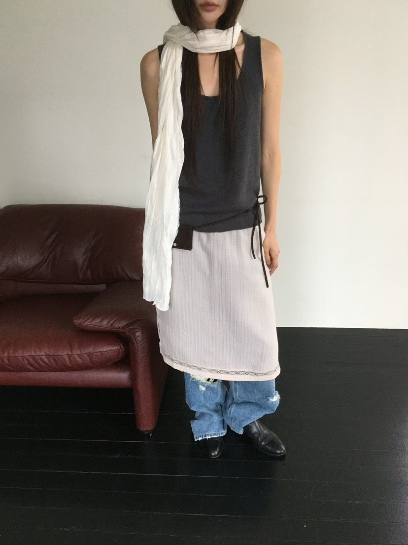 MINIMUZE東大門代購女裝新品休閑時尚職業圍巾披肩褶皺圍巾MINIMUZE圍巾/披肩