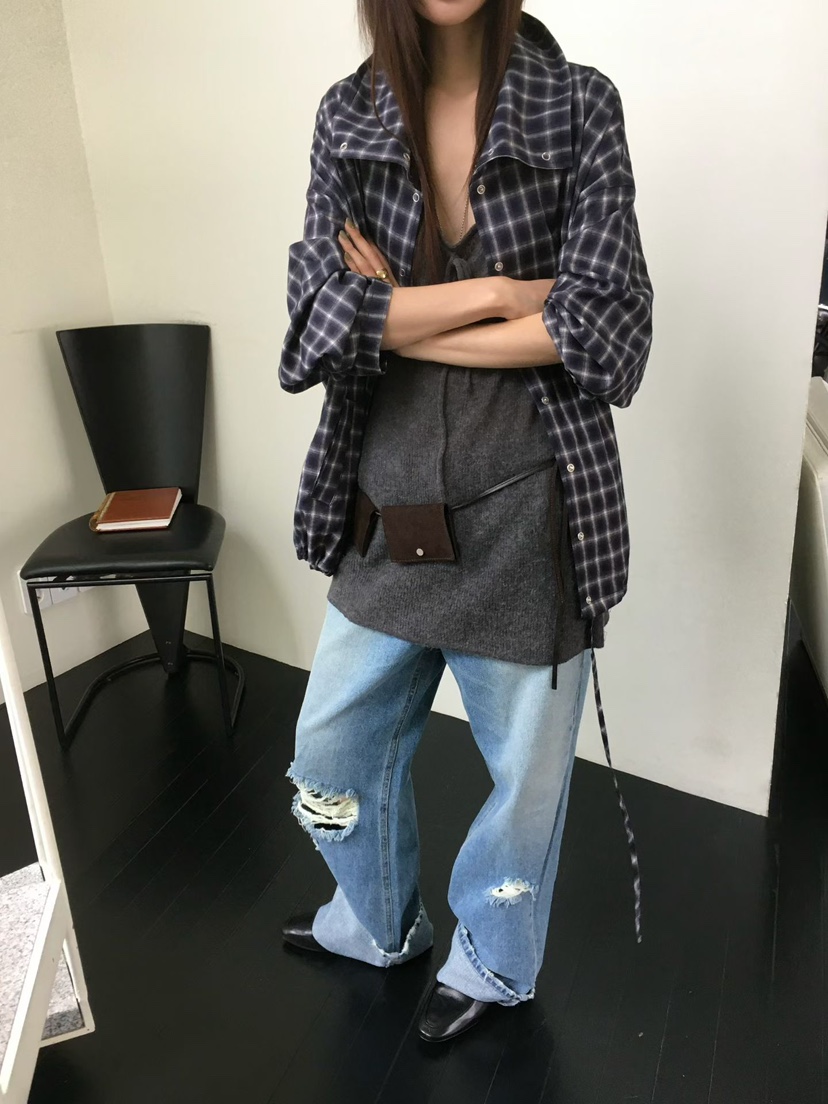 MINIMUZE韓國代購女裝新款26秋季真品熱賣職業牛仔褲做舊MINIMUZE牛仔褲